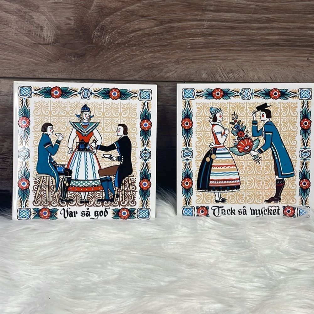 VTG Berggren Trayner Swedish Tile Trivet Wall Design #138 and 139